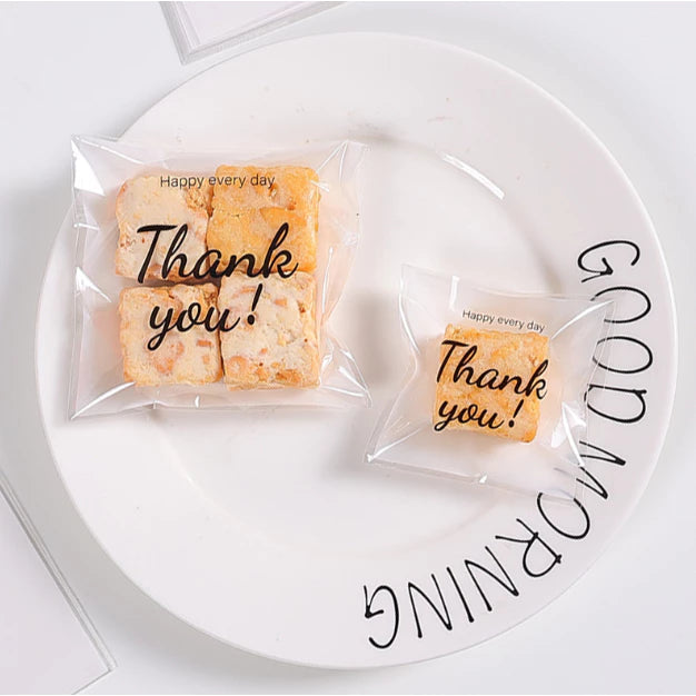 100 PCS Biscuit Cookies and Candies Food Packaging Plastic Bags