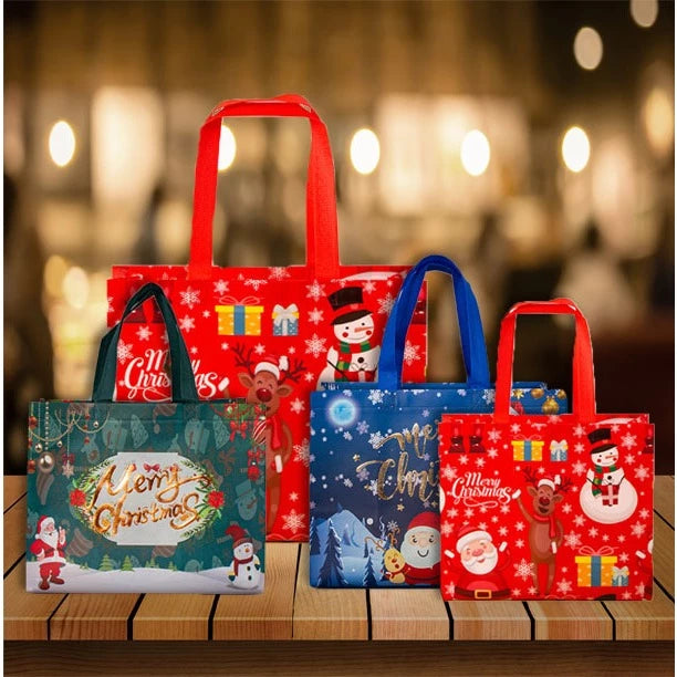 1pc Christmas Eco Bag Non Woven Fabric Waterproof Reusable Handbag Gift bag