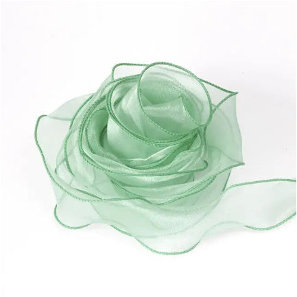 9m Wave Silk Korean Style Gold Edge Organza Ribbon Gift Wrapping Decoration Lace Ribbon