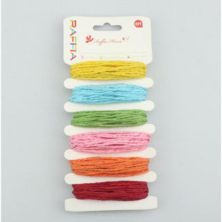 (5m/color) Six Color Card RAFFIA Rope Colored Weaving Decorative Raw Materials Colored RAFFIA