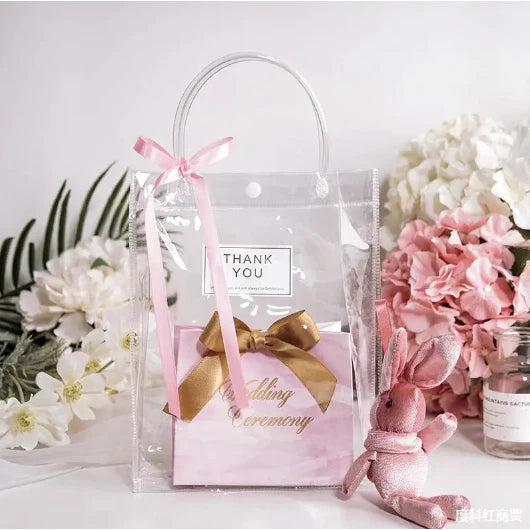 PVC/ Plastic Transparent Bag / Transparent Tote handbag gift Clear bag gift packaging bag