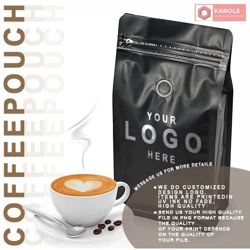 1pc Coffee Stand Up Pouch with Valve and Gusset Type Flat Bottom
