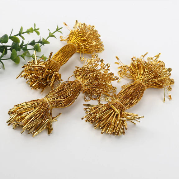 100Pcs Gold Pins Bulb Gourd Shape Metal Clips Tag Pins