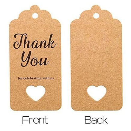 100pcs | BLACK Thankyou Stamping Paper Gift Tags Hang Label Decor Wedding Gift Tag