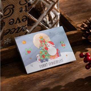 1pc New Christmas tri-fold greeting card Christmas small card gift message card