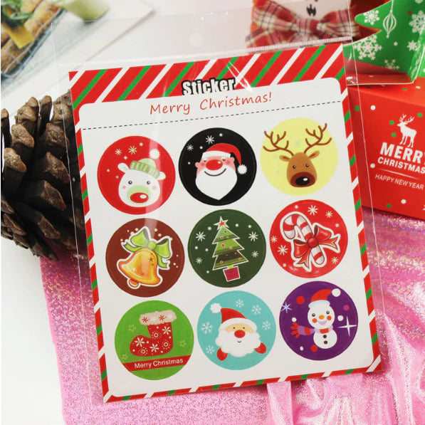(10sheets/90pcs) Christmas Santa Label Sticker Gift Package Stickers for Candy Box