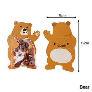 10Pcs Cute Animal Cookies Packaging Snack Candy Bags