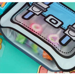 Pahiga Window Plastic Self-sealing Candy Bags, Candy Bags for Birthday Party Loot Bag