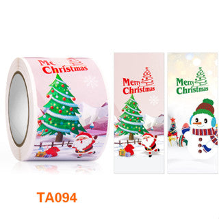 100 pcs/roll Rectangular Christmas long sticker gift box seal sticker label