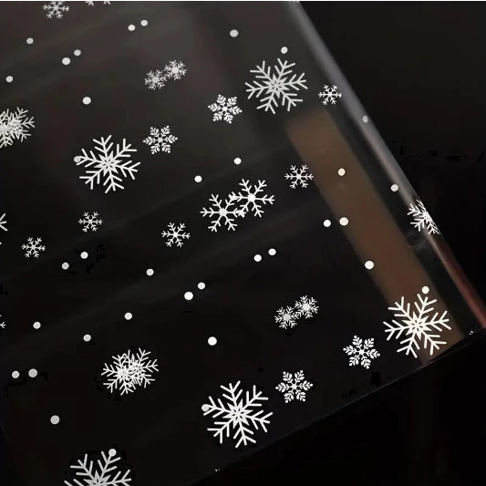20pcs Christmas Snowflakes Transparent Cellophane Flower Boquet Wrapping