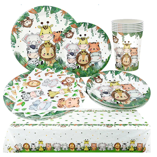 Jungle Animal Lion King Theme Design Disposable Tableware Set Jungle Safari theme