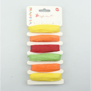 (5m/color) Six Color Card RAFFIA Rope Colored Weaving Decorative Raw Materials Colored RAFFIA