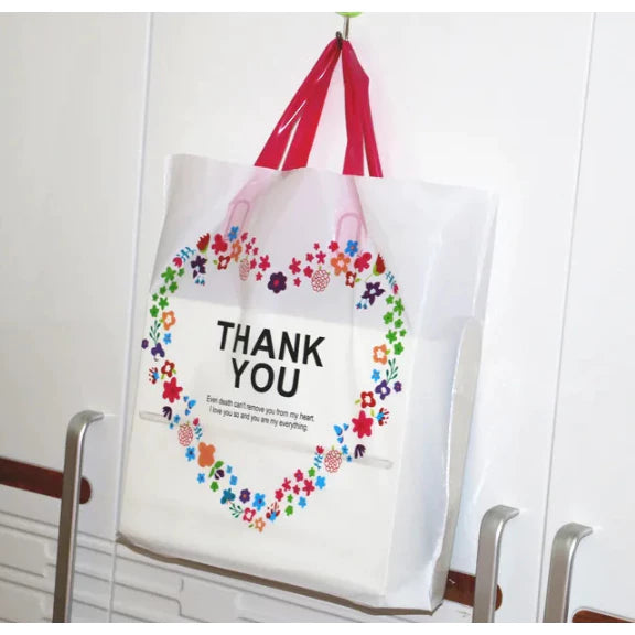 1pc Thank You Printed High Quality Plastic Bag Handle and Packaging Souvenirs