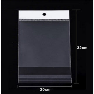 100pcs White Header OPP Adhesive Resealable Plastic Bag