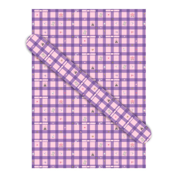 5pcs | Purple Bear Color gift wrapping paper nostalgic elegant size birthday Wrapping pape