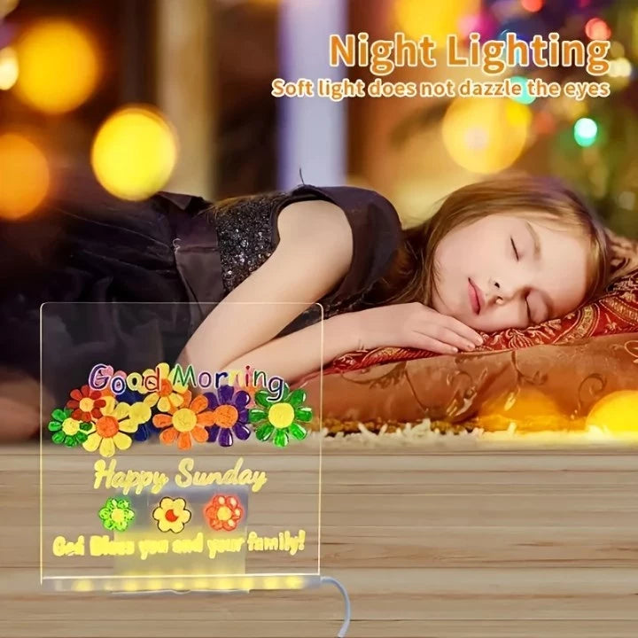 Light drawing board - children's erasable acrylic transparent writing board billboard stall
