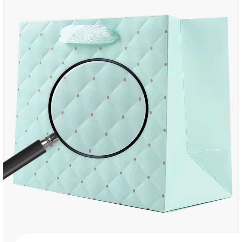 Emboss Dotted Pattern Paper Bag Shopping Gift Paper Bags with Handles5pcs | Emboss Dotted Pattern Paper Bag Shopping Gift Paper Bags with Handles