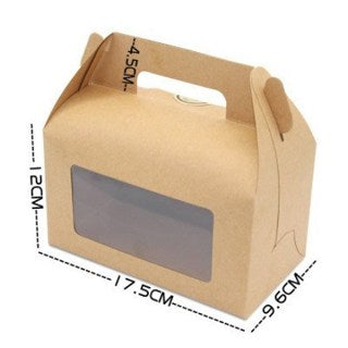 Pastry Kraft Paper Case Cake Picnic Box With Window, Cookie, Food Packaging Box