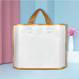 50pcs/set Frosted Gold Lining Tote Bag High Quality Plastic Handlebag and packaging souviner