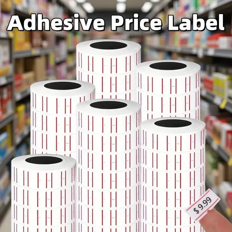1Tube/10ROLL | 4000pcs Sticky White Price Tag Labels - for Office, Retail Stores Highquali