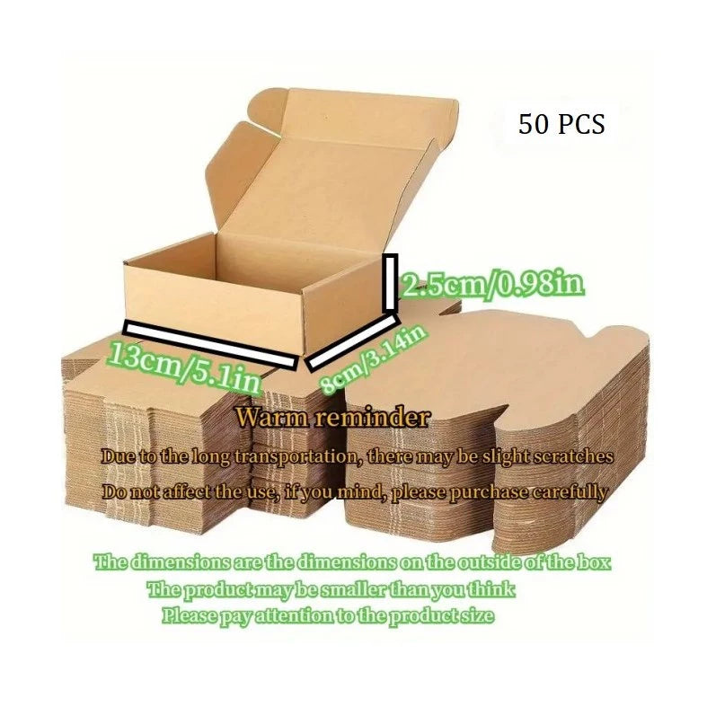 50pcs TX (13x8x2.5 cm) Brown Corrugated Cardboard Mailers Box packaging Kraft Lowest Price