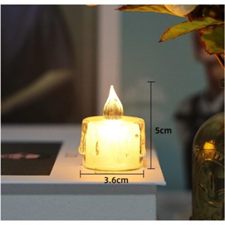 Flameless Tea Lights Candles Transparent Crystal Teardrop LED Candle Lights