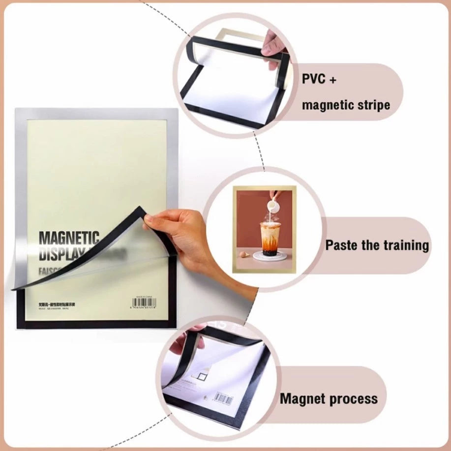 5pcs | Magnetic Photo Frames - DIY Wall Decor Photo Certificate Office Sticker Wall Frame