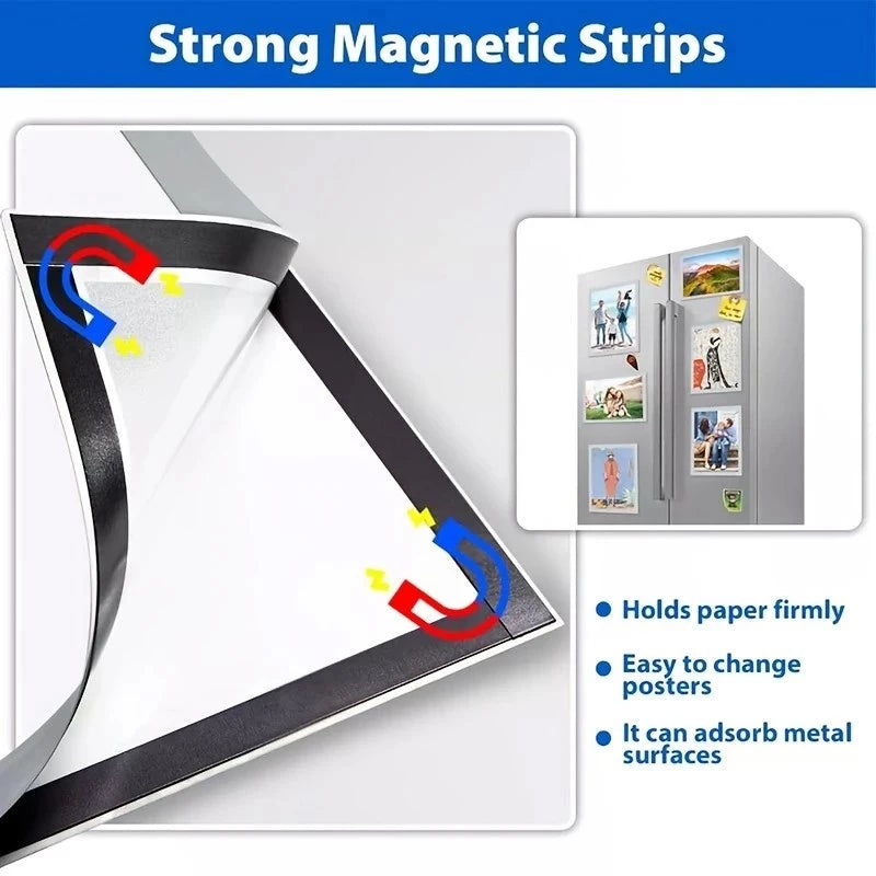 5pcs | Magnetic Photo Frames - DIY Wall Decor Photo Certificate Office Sticker Wall Frame