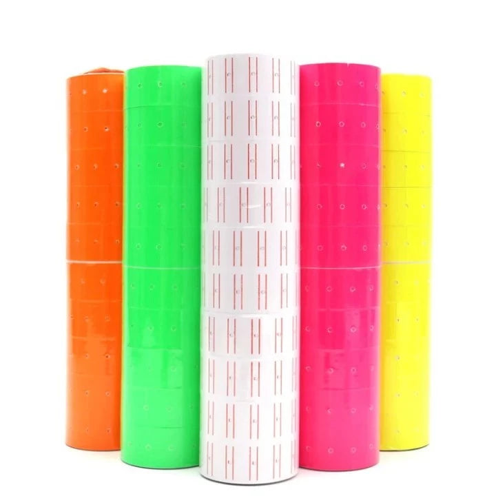 1Tube/10ROLL | 4000pcs Sticky White Price Tag Labels - for Office, Retail Stores Highquali