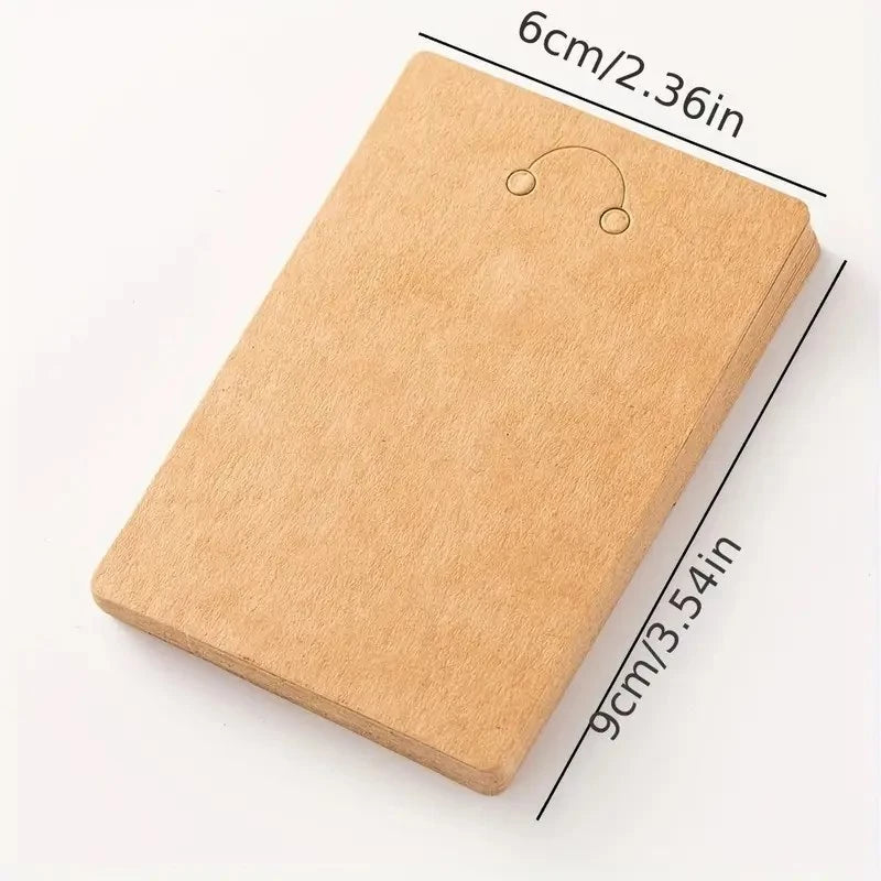 50pcs/Set Blank Kraft Paper Jewelry Holder Cards – Earring, Necklace, Keychain & Bracelet Display