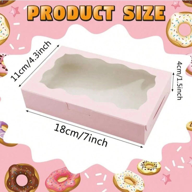 10pcs | Window Pastry Box - Kraft Paper Cake Boxes & Cups with Window muffin tart box
