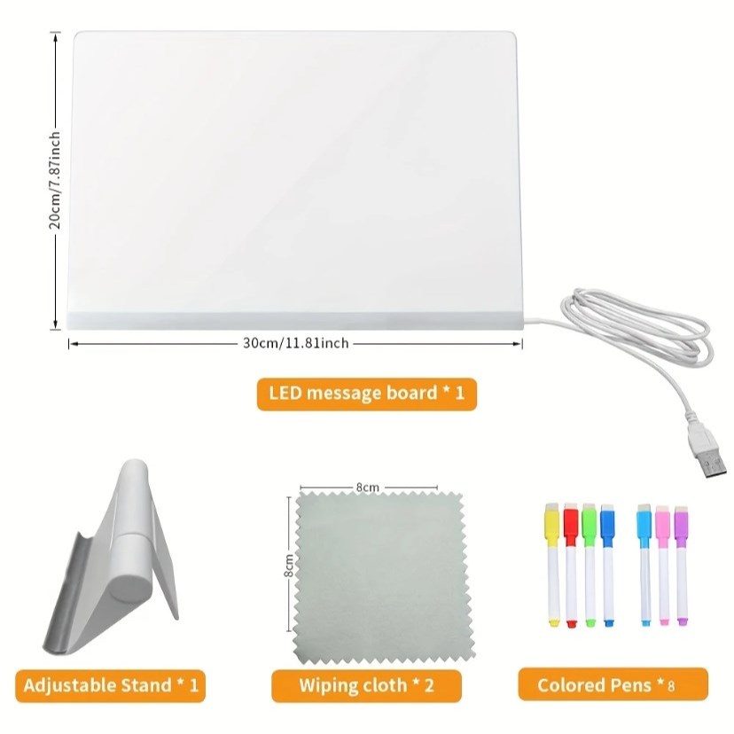 Light drawing board - children's erasable acrylic transparent writing board billboard stall