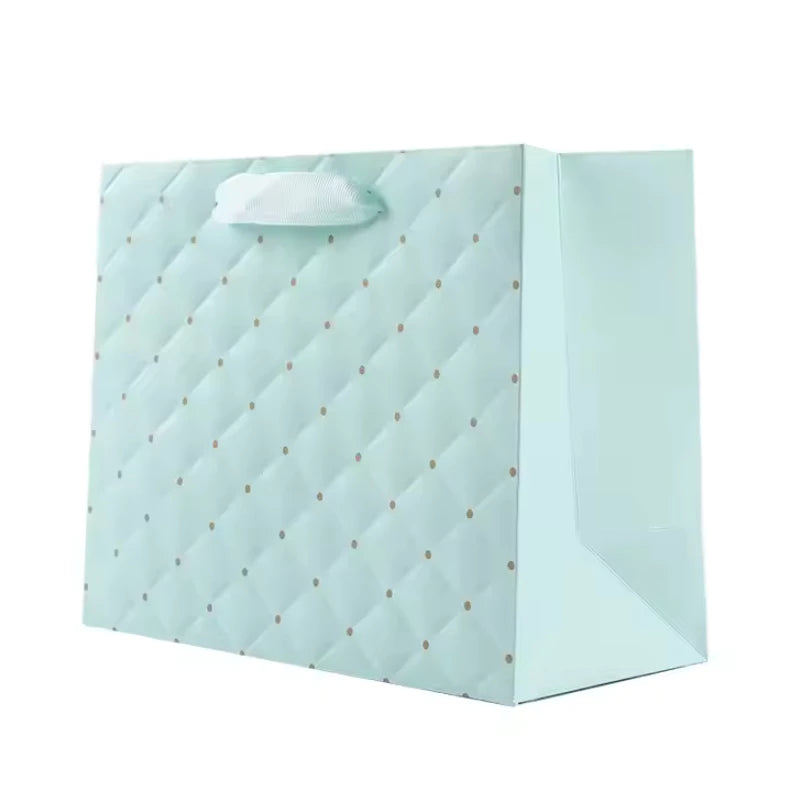 Emboss Dotted Pattern Paper Bag Shopping Gift Paper Bags with Handles5pcs | Emboss Dotted Pattern Paper Bag Shopping Gift Paper Bags with Handles