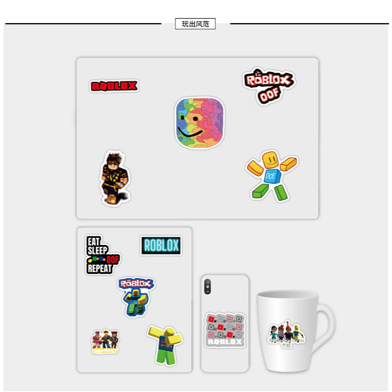 Roblox Graffiti 50-100pcs stickers - waterproof notebook skateboard refrigerator wave sticker source