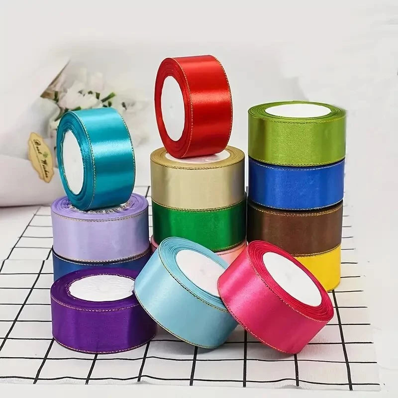 4cm double gold edge ribbon - satin ribbon, decorative ribbon, gift packaging, Ribbons