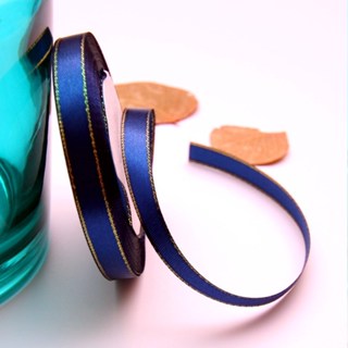 1cm Double Gold Edge Ribbon 1 Roll Gift Wedding Christmas Festival Holiday Package Ribbons