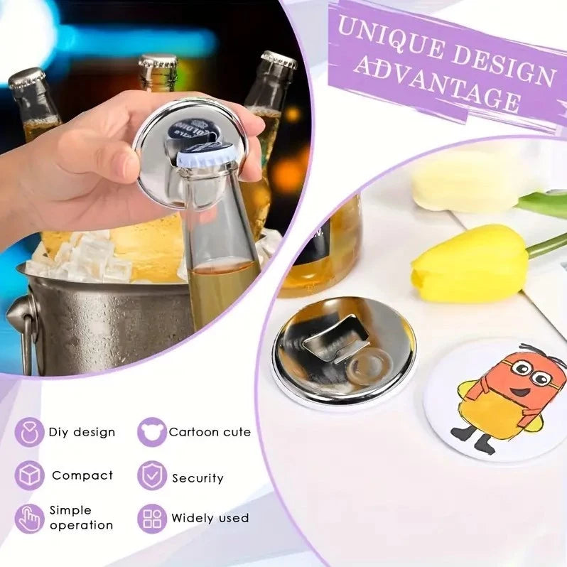 58MM (100pcs) Blank Badge Button Bottle Opener – Magnetic Tinplate