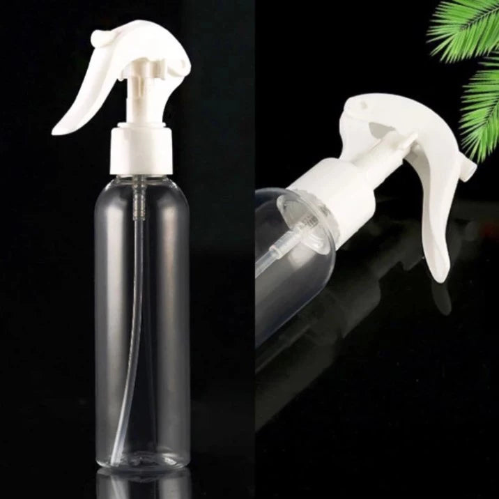 1PC 100ml Spray Bottle - Clear With White Trigger Spray Refillable Plastic Atomizer