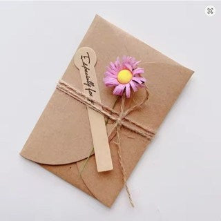 1PC Kraft Paper Dried Flower Creative DIY Blessing Greeting Card Hand Gift Business Card