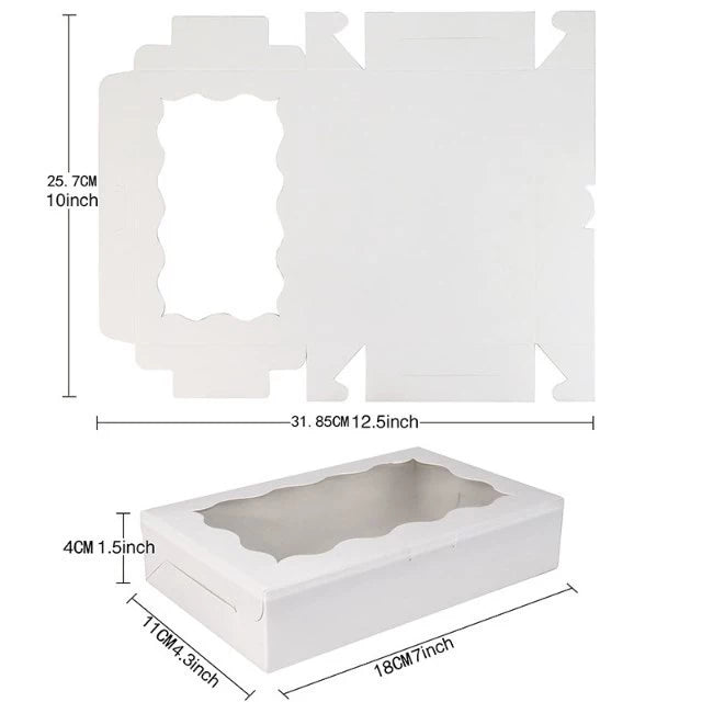 10pcs | Window Pastry Box - Kraft Paper Cake Boxes & Cups with Window muffin tart box