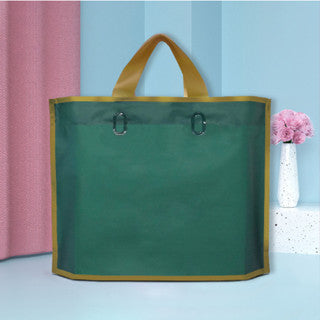 50pcs/set Frosted Gold Lining Tote Bag High Quality Plastic Handlebag and packaging souviner