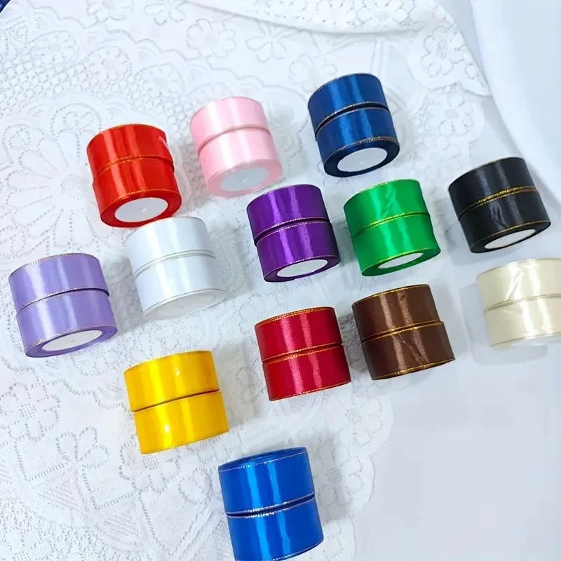 4cm double gold edge ribbon - satin ribbon, decorative ribbon, gift packaging, Ribbons