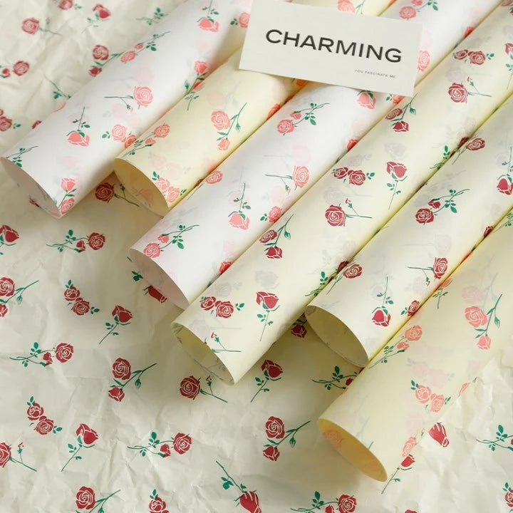 Snow Pear Paper Bouquet Wrapping-BOW And ROSE Paper Handmade DIY Gift Wrapping Decorations