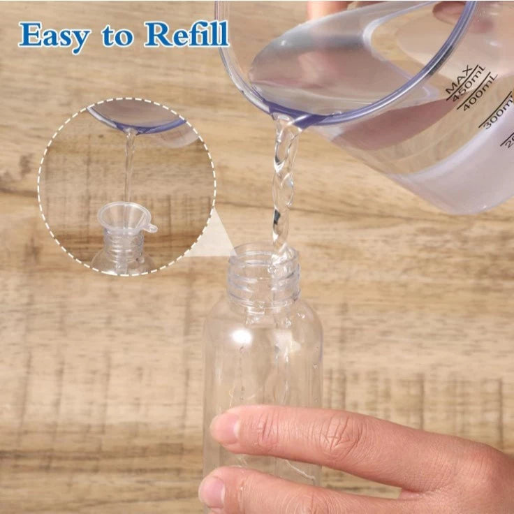 1PC 100ml Spray Bottle - Clear With White Trigger Spray Refillable Plastic Atomizer