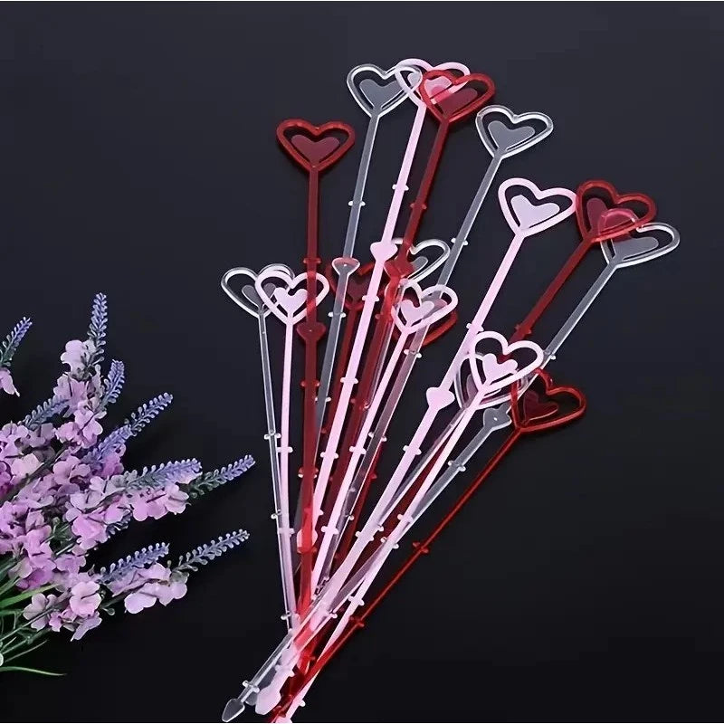 80pcs Plastic Heart Shape Card Holders for Floral Arrangements, Household Item, Wedding Decorations