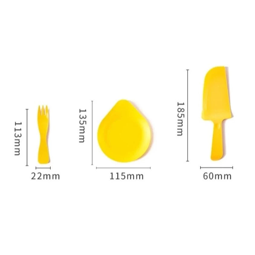 Knife, Fork and Plate Disposable Set – Durable Plastic Cutlery for Dessert, Birthday & Wedding Event