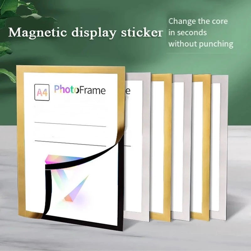 5pcs | Magnetic Photo Frames - DIY Wall Decor Photo Certificate Office Sticker Wall Frame