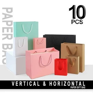 10PCS | PAHIGA Gift Paper Bag with Handles Craft Package Paper Gift Box Jewelry Birthday Decoration