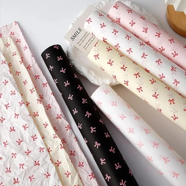 Snow Pear Paper Bouquet Wrapping-BOW And ROSE Paper Handmade DIY Gift Wrapping Decorations