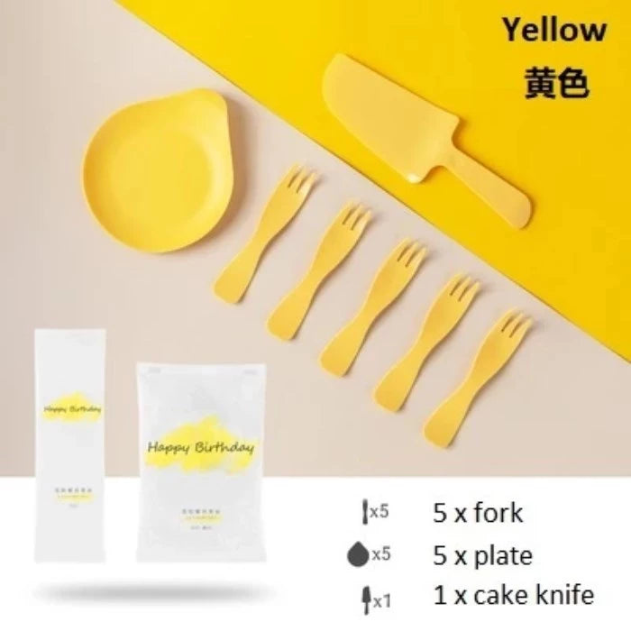 Knife, Fork and Plate Disposable Set – Durable Plastic Cutlery for Dessert, Birthday & Wedding Event